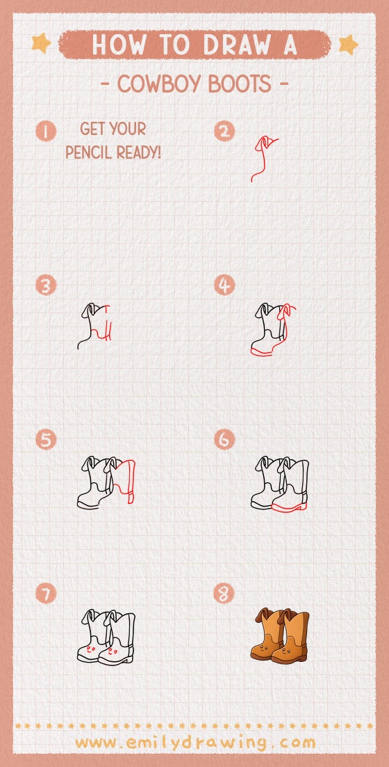 how to draw a cowboy boots pinterest pin